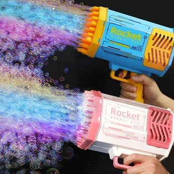 69 отверстий, ракетный пистолет для мыльных пузырей, Ангел со светодиодной подсветкой, детские автоматические игрушки для мыльных пузырей, игрушки для игр на свежем воздухе на свадьбе
