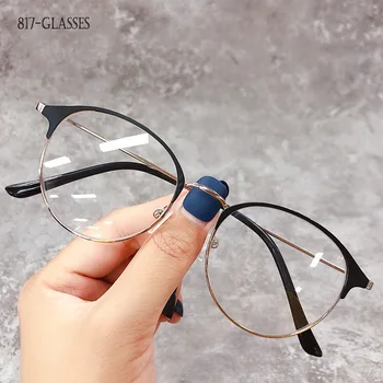 2023 Винтажные металлические очки для близорукости, мужские и женские очки в круглой оправе
