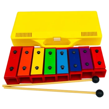 8-Нотный Хроматический ксилофон с резонатором Glockenspiel в желтом корпусе