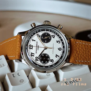 Женские кварцевые часы с хронографом Pilot Watch из нержавеющей стали, водонепроницаемые многофункциональные часы Vk64 35 мм, винтажные наручные часы