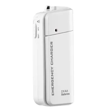 Универсальный портативный USB-удлинитель для аварийного использования 2 батареек типа АА, Зарядное Устройство, Блок питания для мобильного телефона MP3 MP4, Белый