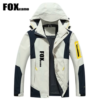Мужская куртка Foxxamo Soft Shell с капюшоном, Ветрозащитная, Непромокаемая, идеально подходит для активного отдыха (альпинизм, Охота, езда на велосипеде).