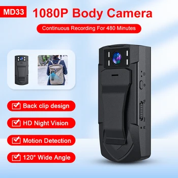 Новый MD33 Full HD1080P Mini Camera Body Weared Cam Маленький Велосипедный Задний Зажим Карманные Камеры Спортивная Видеокамера DV Автомобильный Видеорегистратор 8 Часов Работы