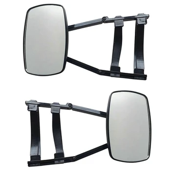 Прицепные буксирные зеркала, Удлиненные зеркала для буксировки, регулируемые на 360 °, буксировочное зеркало, черный, 2 шт.