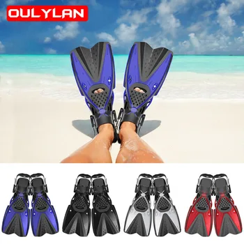 Регулируемые мужские и женские кроссовки Oulylan для плавания вольным стилем, тренировок по дайвингу, силиконовые профессиональные ласты для дайвинга
