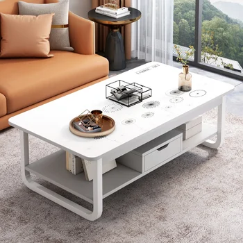 Декор бокового столика в скандинавском стиле для гостиной, современный дизайн, белый Современный журнальный столик, боковые стены, Минималистская мебель