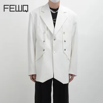 Мужская высококачественная корейская версия FEWQ с нишевым дизайном, свободный повседневный маленький пиджак, весенне-осенние модные универсальные шикарные пальто 24B3296