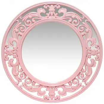 Розовое круглое переходное 23,5-дюймовое настенное зеркало