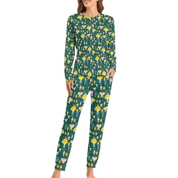 Пижама с волшебным грибом, осенние Милые бабочки, Улитки, пижамы для спальни, женские пижамы большого размера с длинными рукавами, теплый пижамный комплект на заказ