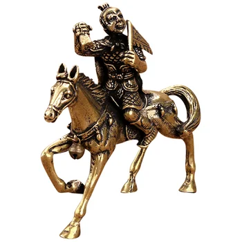 Поделки Статуя Обезьяны Лошади Золотая Коллекция статуй Богини верховой езды Латунный Орнамент Декор