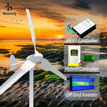 Ветрогенератор мощностью 5000 Вт Полный комплект Генераторов свободной энергии 24 В 48 В 12 В Ветряная мельница с контроллером MPPT Автономный инвертор