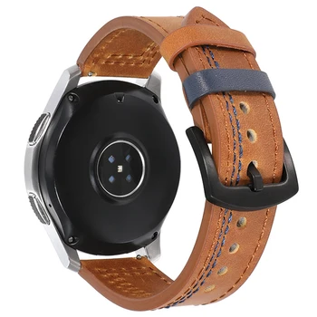Ремешок из натуральной кожи 20 мм для Samsung Galaxy Active 2 40 мм 44 мм 42 мм ремешок для смарт-часов Watch3 41 мм /Gear S2 Классический браслет