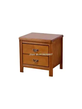 Прикроватный столик из массива дерева простой современный американский каучуковый деревянный комплектный шкафчик для хранения в спальне цвета грецкого ореха