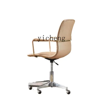 Кожаное офисное компьютерное кресло ZC, вращающееся кресло для дома, подъемное кресло для руководителя в стиле ретро, рабочее кресло для рабочего стола