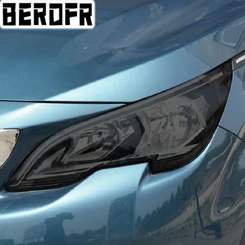 Защитная пленка для автомобильных фар Дымчато-черная Прозрачная защитная наклейка из ТПУ для Peugeot 5008 2018 2019 2020 Аксессуары