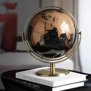 Вращающийся на 720 ° Земной шар, Легкие Роскошные Простые Украшения в виде Глобуса, Небольшой Офисный Стол, Украшения для гостиной, Украшение для дома
