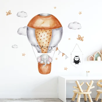 Новые наклейки на стену с воздушным шаром в виде слона для детской комнаты, прикроватный фон, настенное украшение, декоративные наклейки на стены для дома