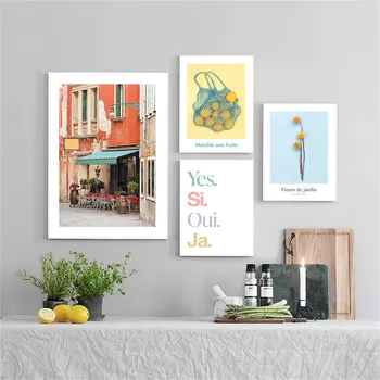 Модный плакат с сушеным цветком Напечатан на лимонной росписи, Скандинавская цитата, настенная гостиная, Домашняя спальня, изображение можно настроить