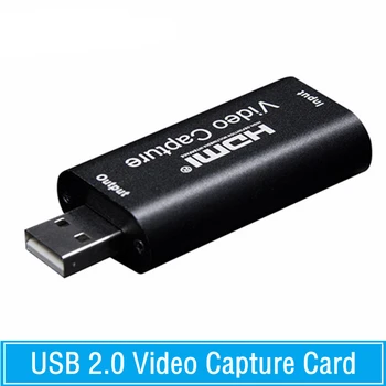 Карта видеозахвата USB 2.0, совместимый с 4K HDMI Видеозахват, запись потокового видео в прямом эфире для PS4, игровой DVD-камеры для телефона XBOX, HD-камеры