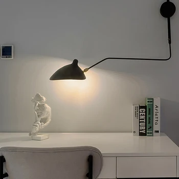 Настенные светильники Nordic DaWn, паук Serge Mouille, вращающиеся настенные светильники с длинным шестом, бра для спальни, креативные светильники для гостиной