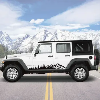 Автомобильные наклейки с видом на горы Персонализированного Креативного Декоративного автомобиля Jeep Wrangler, грузовика, дерева, леса, Виниловые наклейки