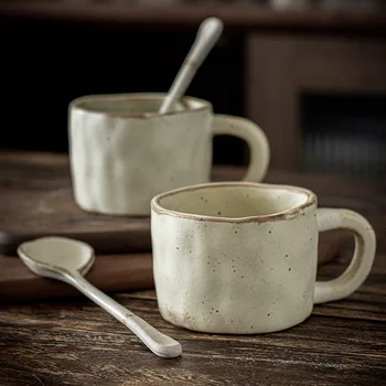 Японская винтажная керамическая кофейная кружка, чашка для воды, чашка для латте, чашка для завтрака, кружка для молока, Офисная чашка для пары, подарок для друзей