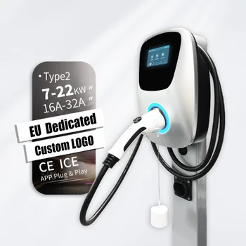 Зарядные станции для электромобилей типа 2 Ev Charger Wallbox Ac для зарядки электромобилей мощностью 7 кВт 11 кВт 22 кВт с приложением Wifi