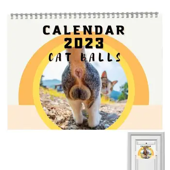 Календарь Cats Buttholes Balls New 2023 Animal Cat Calendar Украшение гостиной На Новый Год Рождественские Подарки для любителей кошек