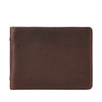 Мужской кошелек из натуральной кожи с кредитной картой, держатель для повседневных деловых водительских прав, двойное удостоверение личности