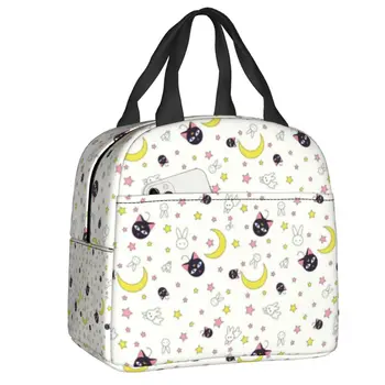 Sailors Anime Moon Girl Lunch Bag Термальный Охладитель Изолированный Ланч-Бокс для Женщин, Детей, Работы, Школьной Еды, Контейнера Для Пикника