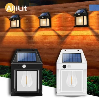 Солнечный настенный фонарь AlliLit, наружный датчик движения, Винтажная Декоративная лампа с 3 режимами освещения, светодиодная лампа