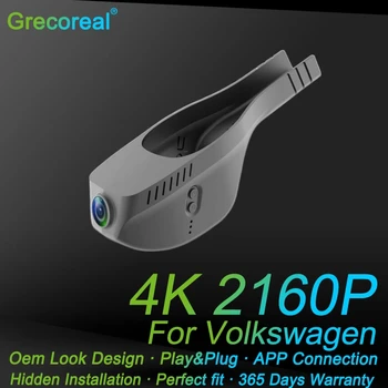 Grecoreal Dashcam 4K Wifi 2160P Play Plug Dash Cam Фронтальная Видеорегистраторная Камера Автомобильный Видеорегистратор для Volkswagen Tiguan Atlas Arteon Jetta CC T Roc