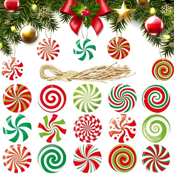 Декоры для рождественской вечеринки Рождественская елка Конфеты Подвесные Подвески Украшения из леденцов С Рождеством, Натальной Навидадой, С Новым 2024 годом