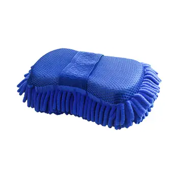 Синяя мягкая губка для мытья автомобилей с эластичной лентой для автомобиля, мотоцикла, стиральной машины