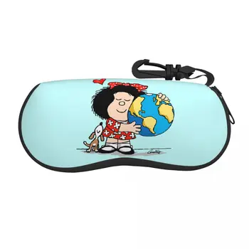 Изготовленный на заказ футляр для очков Mafalda World и ее Щенок Модный футляр для очков с героями комиксов Quino, футляр для очков, Коробка для солнцезащитных очков