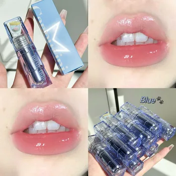 Синяя зеркальная глазурь для губ, увлажняющая Чистая вода, Водостойкий Стойкий Медовый макияж для губ, 6 цветов Корейской женской косметики для губ