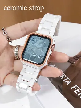 Керамический браслет-звено для Apple Watch ultra strap 49 мм 44 мм 42 мм 38 мм 40 44 мм роскошные iWatch серии 8 7 6 se 5 4 3 41 45 мм Ремешок