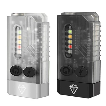 Брелок V10, фонарик USB Type-C, зарядка, Мини-портативная сигнализация, походный фонарь IPX4, Водонепроницаемый 1000LM, Магнитный зуммер для кемпинга