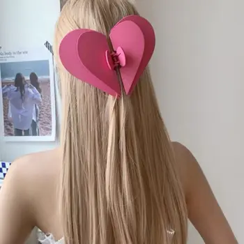Весенний Коготь для волос Новый Модный Головной Убор Heardress Пластиковые Сердечки Для волос Корейские Заколки для волос Love Women Shark Clip