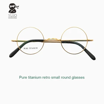 винтажная круглая оправа для очков из чистого титана, диаметр 42 мм, круглые очки для чтения при близорукости в стиле ретро по рецепту для женщин