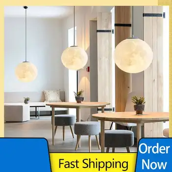 Люстра Nordic Moon, современный минималистичный светильник для детской комнаты, Ресторан, Спальня, Балкон, Одиночный головной светильник