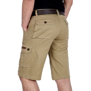 Новые летние мужские шорты Хлопок, однотонные шорты высокого качества с множеством карманов, повседневные деловые прямые шорты для общения, мужские 44