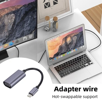 Адаптер видеокабеля USB C-VGA с поддержкой горячей замены кабеля-конвертера, подключи и играй Мобильный телефон, ноутбук для MacBook Air/Pro