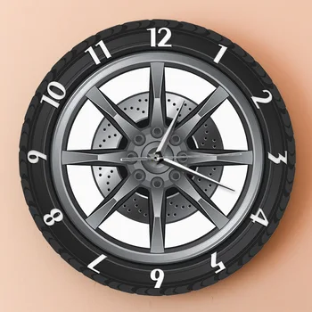 12-Дюймовые креативные настенные часы в форме шины, модные настенные часы, часы для настенного декоративного искусства, магазины автомобилей, клубы