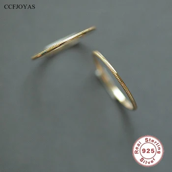 CCFJOYAS, тонкое кольцо из 100% стерлингового серебра 925 пробы, простые наращиваемые кольца INS для женщин, украшения для пальцев