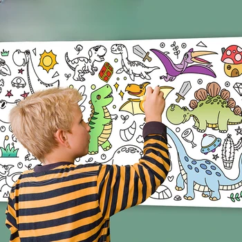 Детская книжка-раскраска, каракули, прокрутка, раскраска, холст, на который можно наклеить настенную роспись, Книжка-раскраска для детей раннего дошкольного возраста Игрушки