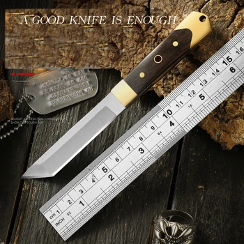 Знаменитый Этнический Ручной Мясной Нож Для Гриля С Медной Головкой, Открытый Портативный Килевой Интегрированный Обеденный Нож, Фруктовый Нож