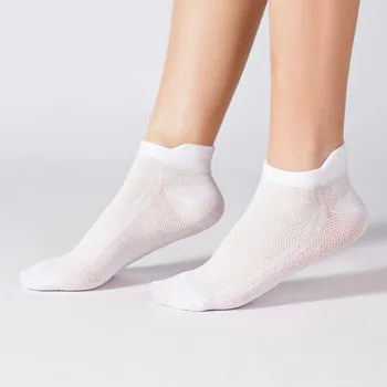 3 Пары носков-лодочек с глубоким вырезом, женские летние Тонкие носки с маленькими ушками, простые хлопковые женские короткие носки в сеточку из плотного хлопка