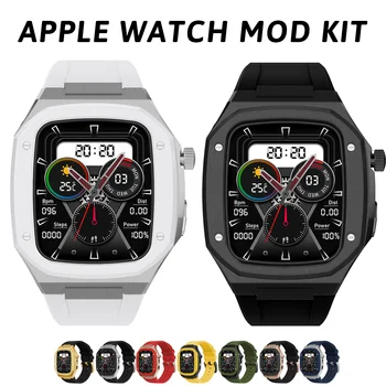 Модификация Металлического Корпуса для Apple Watch Band 8 45 мм 44 мм Mod Kit Рамка Bazel из Нержавеющей Стали для iWatch 8 7 6 5 4 SE Аксессуары
