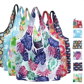 Женские сумки большой вместимости с цветочным принтом, экологически чистые товары, сумки для покупок, Многоразовая складная женская сумка-тоут для покупок